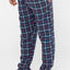 Pantalón Pijama Hombre Largo Franela Invierno Cuadros Marino