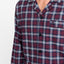 Pijama Hombre Largo Premium Tela Solapa Franela Invierno Cuadros Granate Blanco