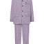 Pijama Hombre Largo Solapa Tela Popelín Cuadros Violeta