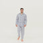 Pijama Hombre Largo Solapa Popelín Rayas - Gris 1527_20