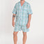   Pijama Hombre Verano Corto Judo Algodón Popelín Cuadros - Azul 4011_40 - 91074497 - https://www.elbuhonocturno.com/  