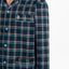 Pijama Hombre Largo Premium Tela Solapa Franela Invierno Cuadros Azul Naranja