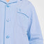 Pijama Hombre Largo Solapa Tela Popelín Rayas Azules