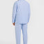 Pijama Hombre Largo Solapa Tela Popelín Rayas Azules