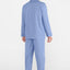 Pijama Hombre Largo Solapa Tela Popelín Cuadros Azules