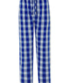 Mens Pajama Pants Long Cotton Poplin Checkered - Blue 8911_37 - Size 6 (XXL) / Blue / 100% cotton