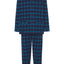 Pijama Hombre Largo Premium Tela Solapa Franela Invierno Cuadros Azul