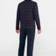 Pijama Hombre Largo Premium Tapeta Punto Estampado Granate Marino