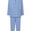 Pijama Hombre Largo Solapa Tela Popelín Cuadros Azules